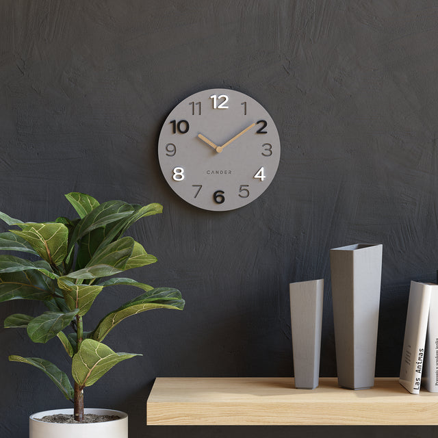 MNU 2830 D Silent concrete wall clock 30 cm