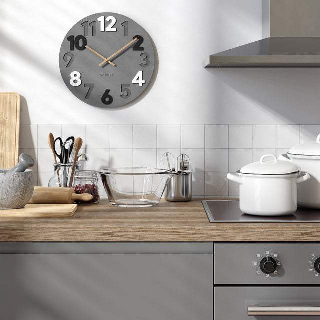 MNU 2840 N Lautlose MDF-Wanduhr 40 cm