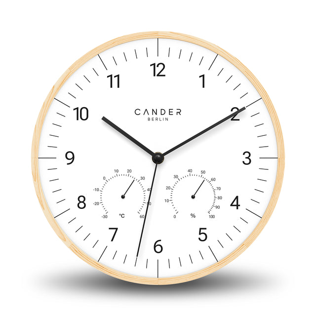 MNU 8330 Silent wooden wall clock 30.5 cm