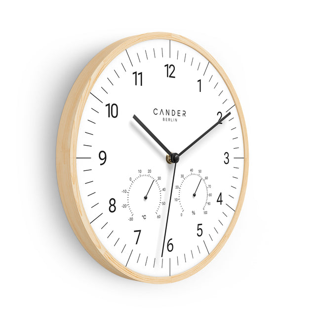 MNU 8330 Silent wooden wall clock 30.5 cm