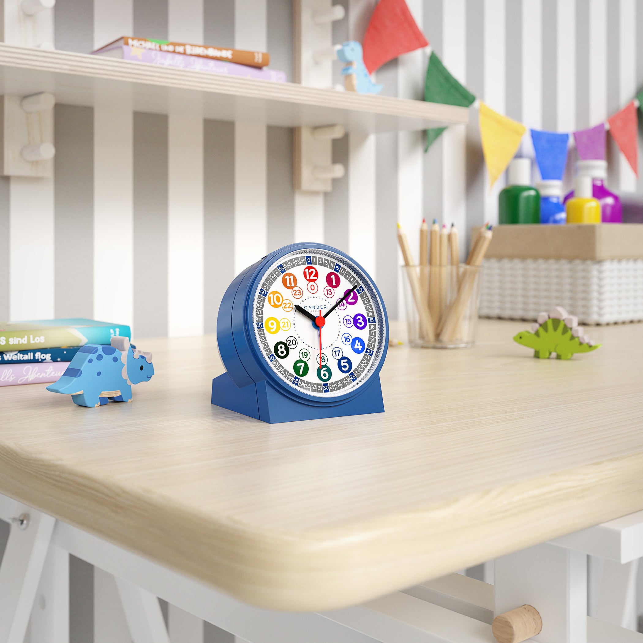 Horloge Table Enfant Réveil Enfant Cander Berlin MNU 1009 - Apprentissage Heure Silencieux