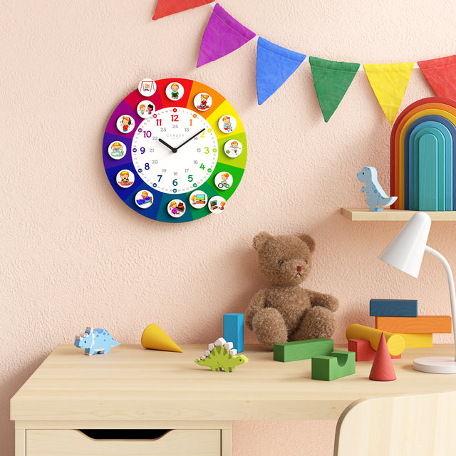 MNU 11930 R Silent children's wall clock with magnet photos 30 cm