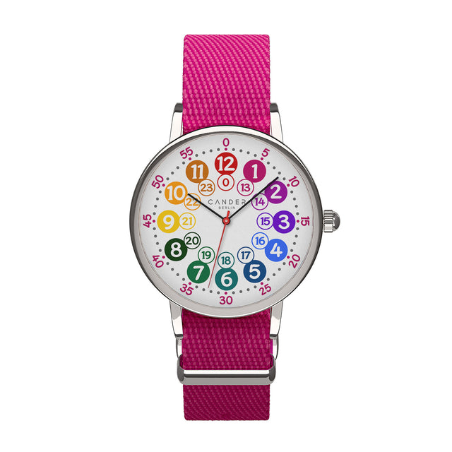 MNU 1009 S children's alarm clock with light and MNA 1030 M pink wristwatch