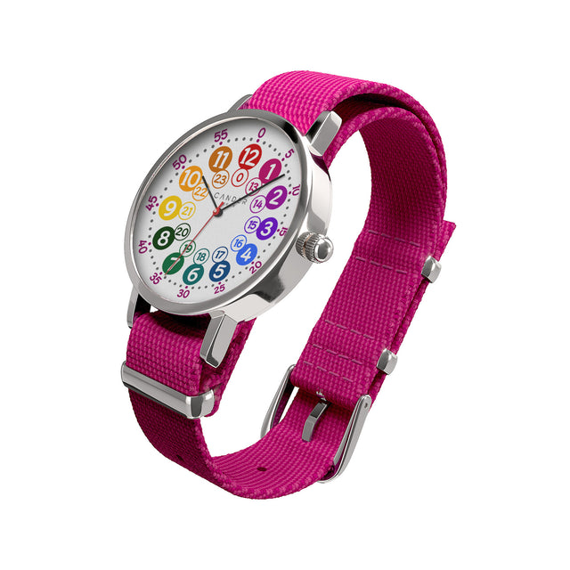 MNU 1009 S children's alarm clock with light and MNA 1030 M pink wristwatch