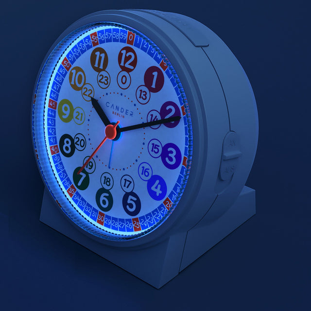 MNU 1030 S children's wall clock and MNU 1009 S alarm clock with light