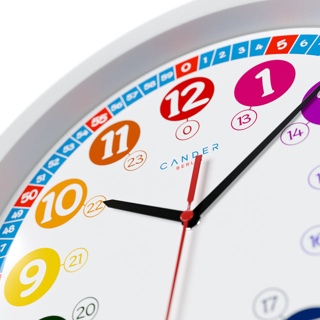 MNU 1030 S Silent children's wall clock with toy learning clock