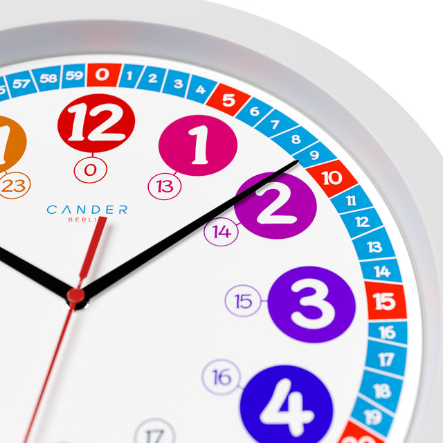 MNU 1030 S Silent children's wall clock with toy learning clock