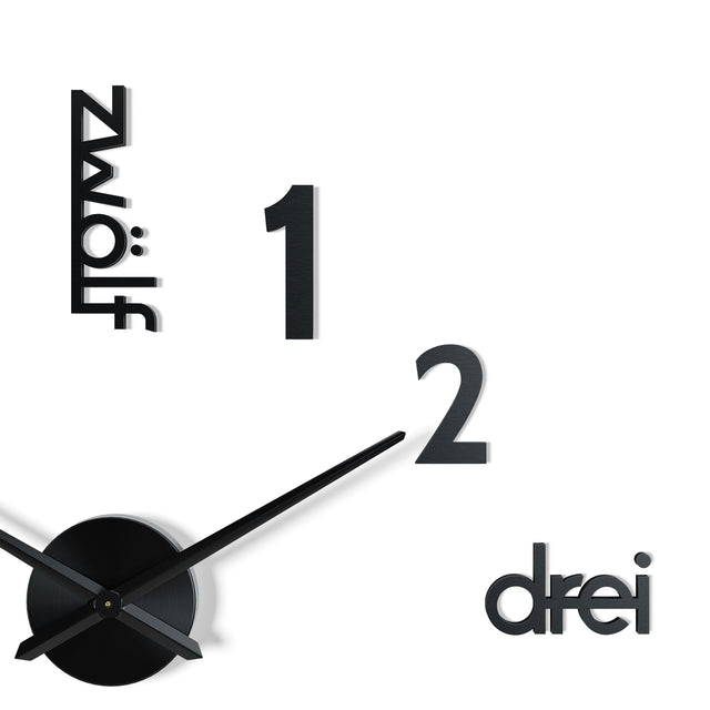 MNU 0180 B XXL Black 3D stainless steel wall clock