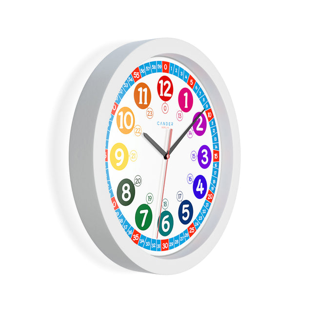 MNU 1030 S Silent children's wall clock with toy learning clock