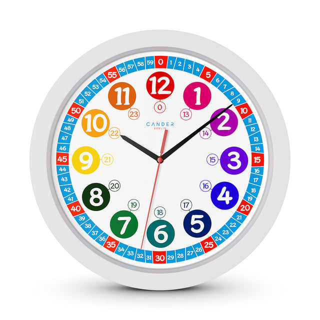 MNU 1030 S Silent children's wall clock with toy learning clock