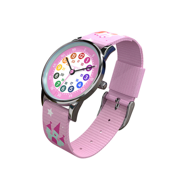 MNU 1709 children's alarm clock with light and MNA 1230 E pink wristwatch