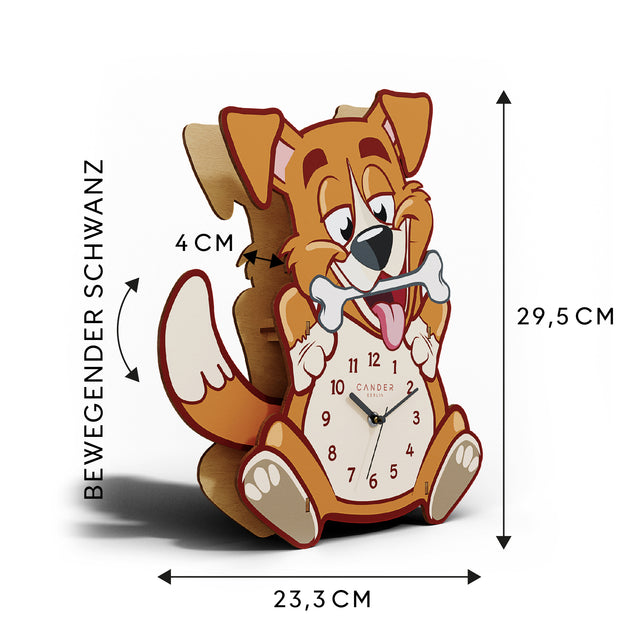 MNU 9030 children's wall clock dog with pendulum 29.5 cm