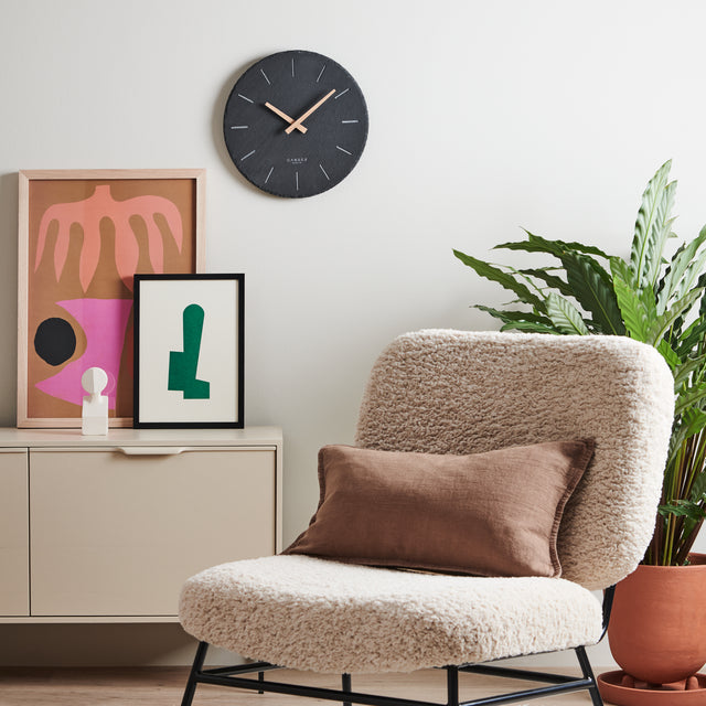 MNU 2230 L Silent slate wall clock 30.5 cm