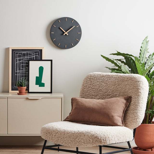 MNU 6130 E Silent concrete wall clock 30.5 cm