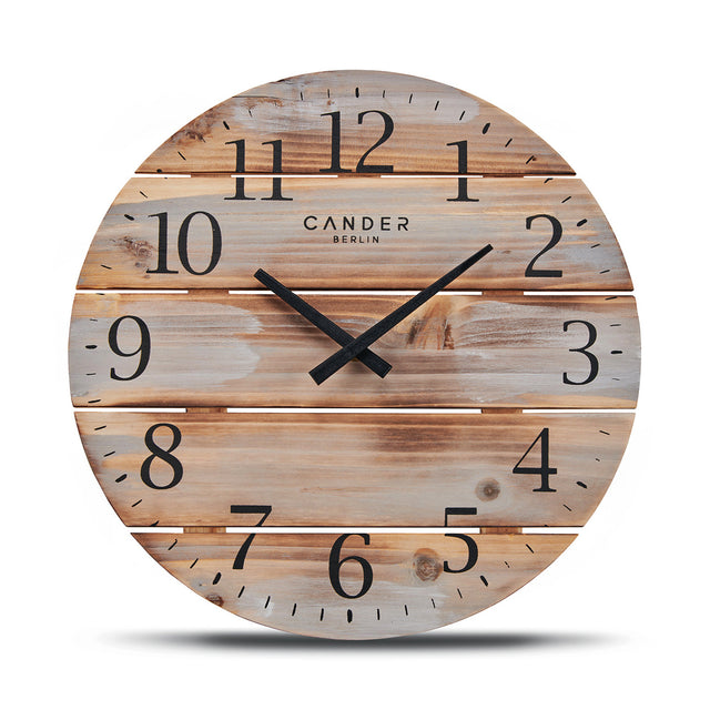 MNU 8035 Silent wooden wall clock 35 cm