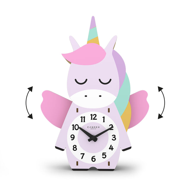 MNU 9130 Silent pendulum children's wall clock unicorn 35 cm