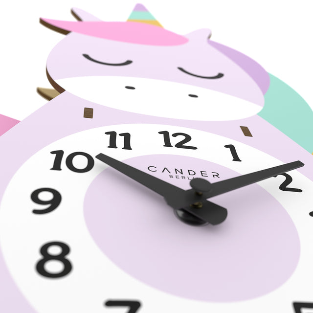 MNU 9130 Silent pendulum children's wall clock unicorn 35 cm