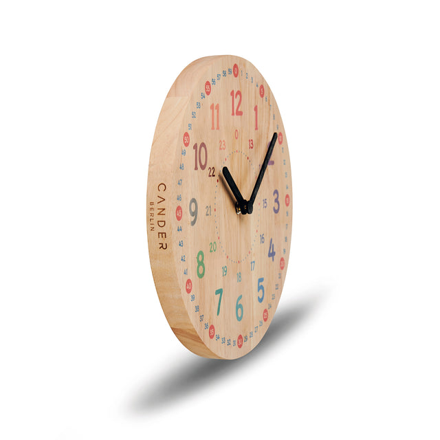 MNU 8630 Silent wooden children's wall clock 30.5 cm
