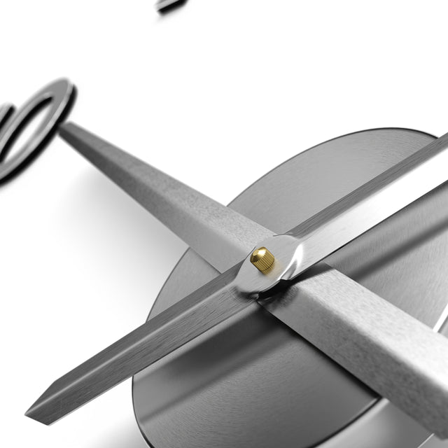 MNU 0180 W XXL Silver 3D acrylic wall clock 130 cm