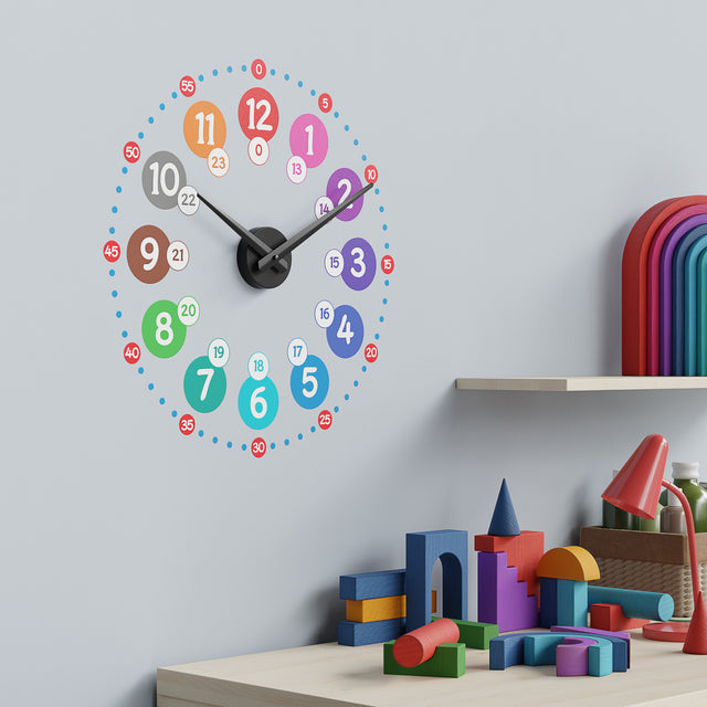 MNU 0380 S Children's wall clock Wall decal