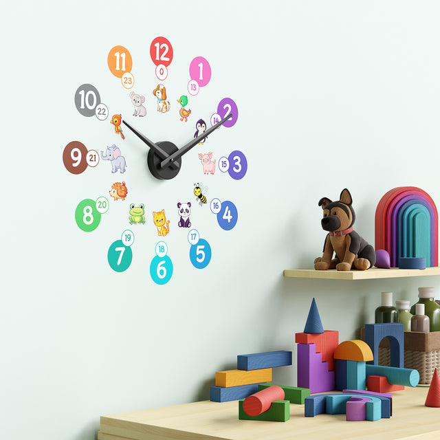 MNU 0380 T Children's wall clock Wall decal