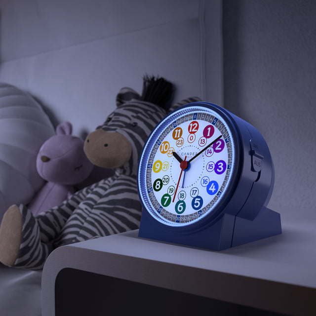 MNU 1030 J Silent children's wall clock and MNU 1009 J children's alarm clock with light