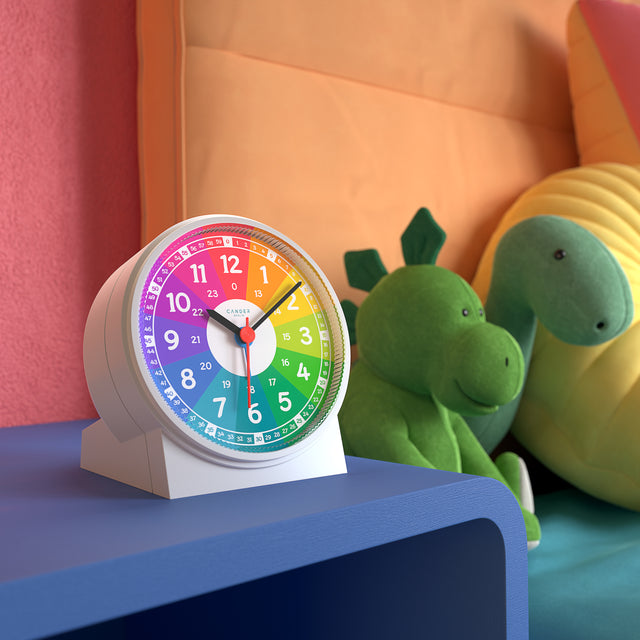 MNU 7930 R silent children's wall clock and MNU 1009 R children's alarm clock with light