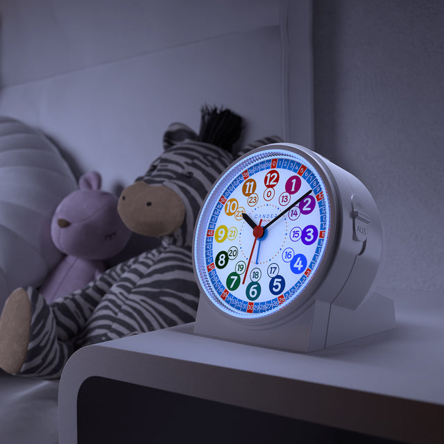 MNU 1009 S children's alarm clock with light and MNA 1030 J blue wristwatch