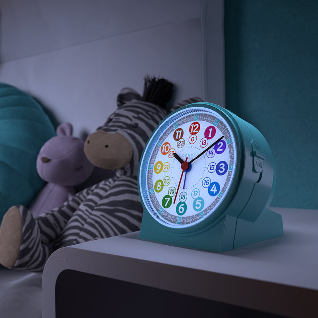 MNU 1030 T silent children's wall clock and MNU 1009 T children's alarm clock with light