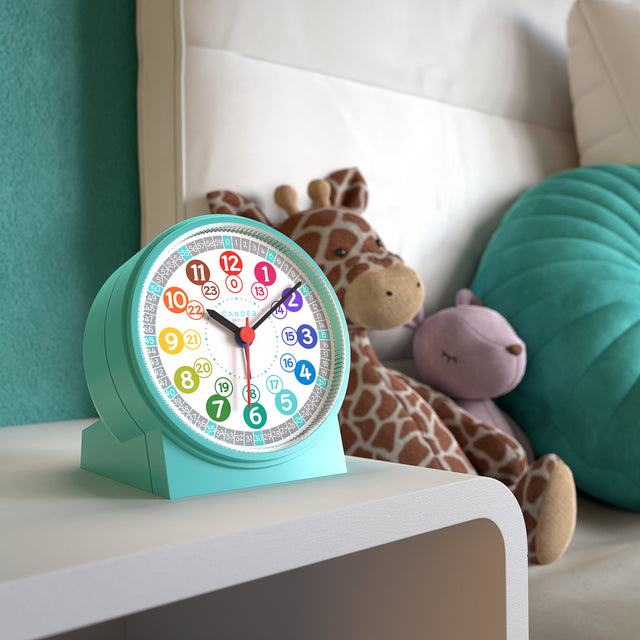 MNU 1030 T silent children's wall clock and MNU 1009 T children's alarm clock with light