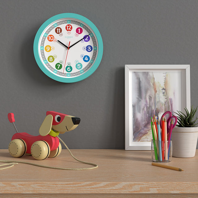 MNU 1030 T silent children's wall clock and MNU 1009 T children's alarm clock with light