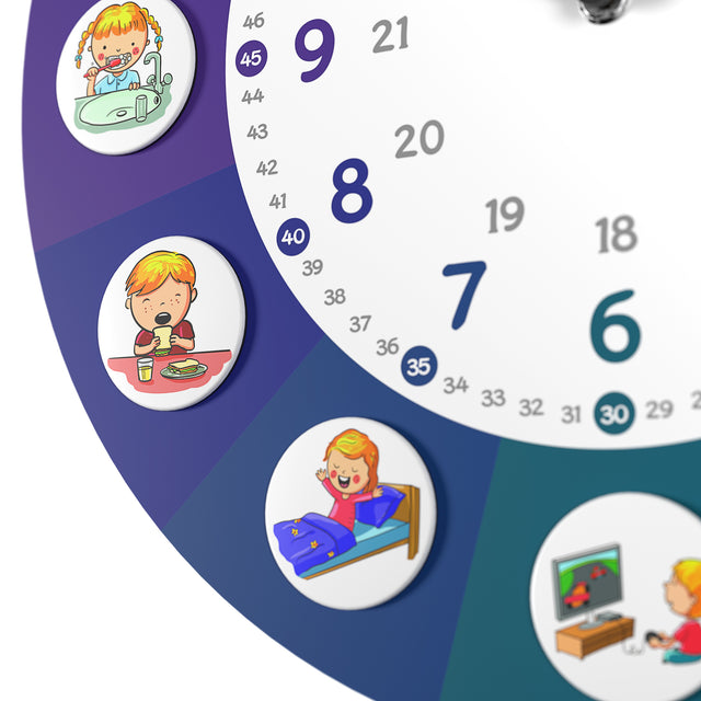 MNU 11040 R Silent children's wall clock with 40 cm magnet pictures