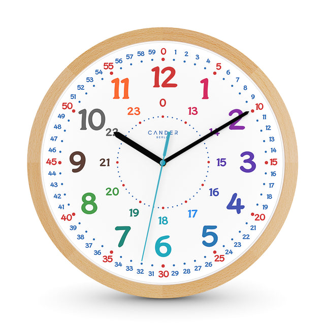 MNU 11230 Silent wooden children's wall clock 30.5 cm