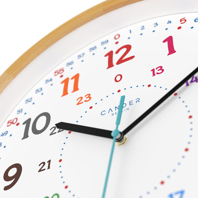 MNU 11230 Silent wooden children's wall clock 30.5 cm