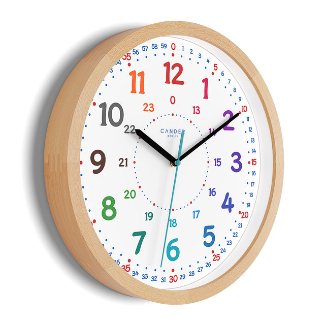 MNU 11230 Silent wooden children's wall clock 30.5 cm