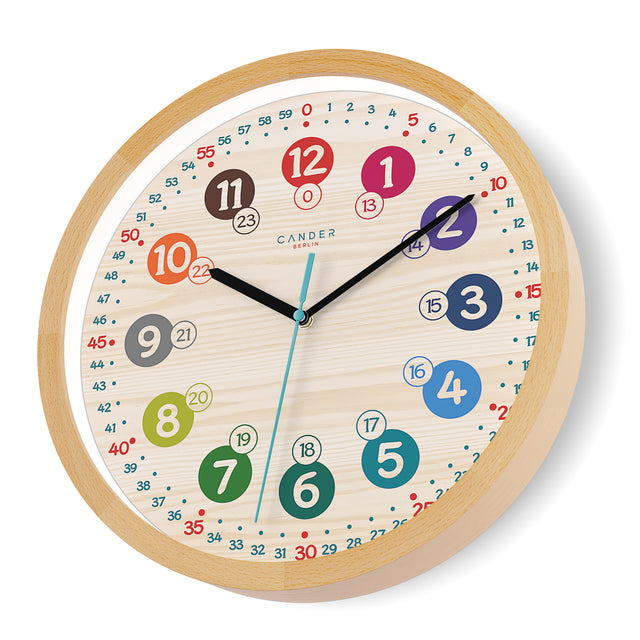 Kinder Lernuhr 25cm Cander Berlin - Lautlose Wanduhr Mit Sternen