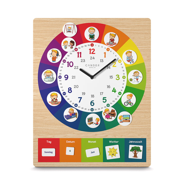 MNU 11835 R Silent children's wall clock with 40 cm magnet pictures