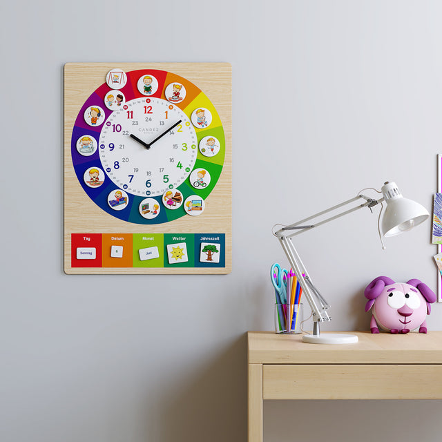 MNU 11835 R Silent children's wall clock with 40 cm magnet pictures