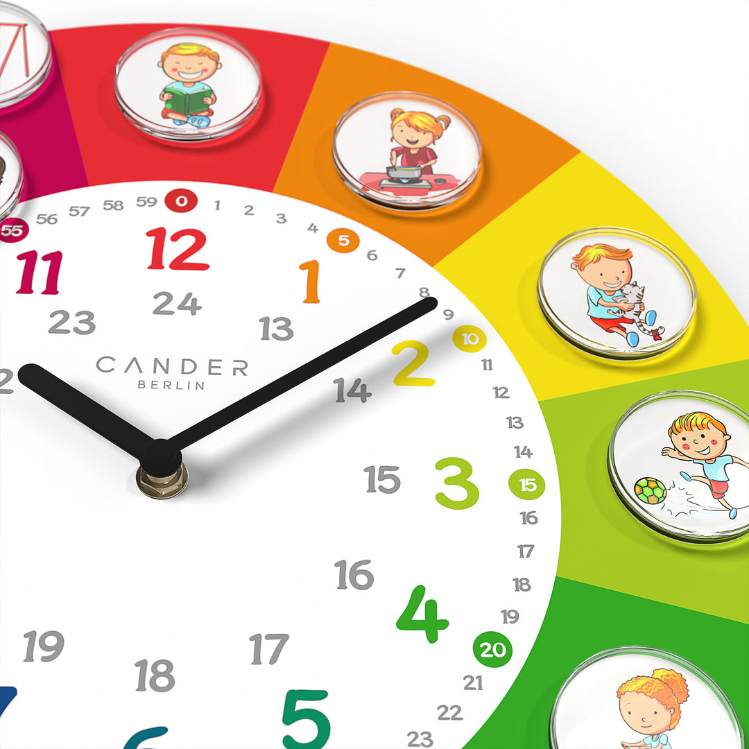 Orologio Da Parete Per Bambini Cander Berlin - 30cm, Silenzioso, Con Foto Magnetiche, Per Cameretta - Foto 11