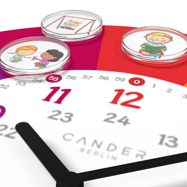 MNU 11930 R Silent children's wall clock with magnet photos 30 cm