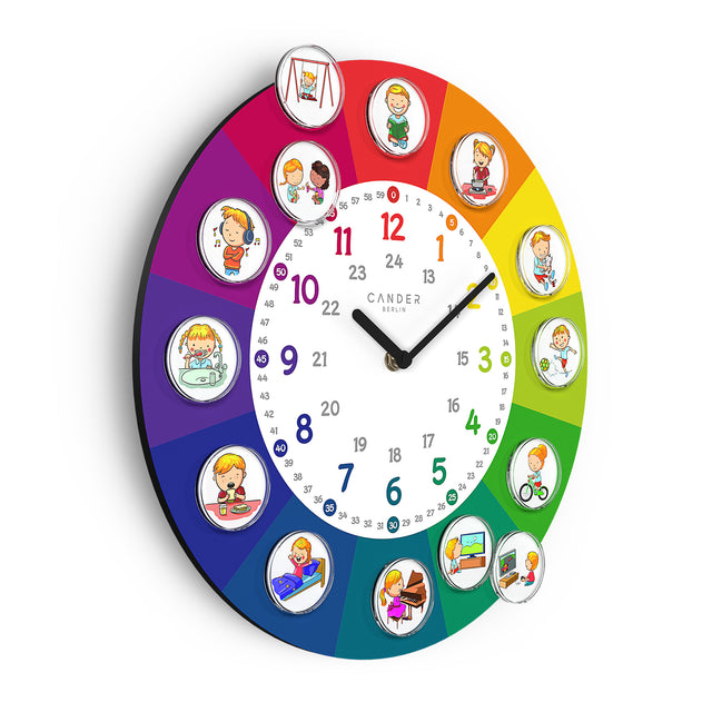 MNU 11930 R Silent children's wall clock with magnet photos 30 cm