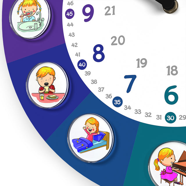 MNU 11930 R Silent children's wall clock with magnet photos 30 cm