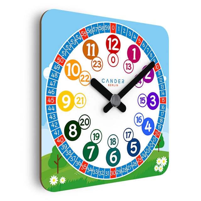 MNU 1030 S Silent children's wall clock with toy learning clock