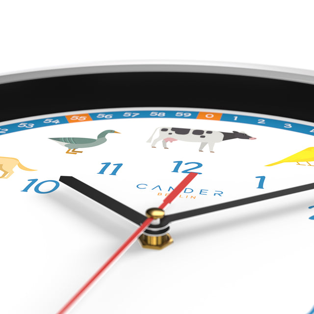 MNU 1435 Silent children's wall clock with animal sounds