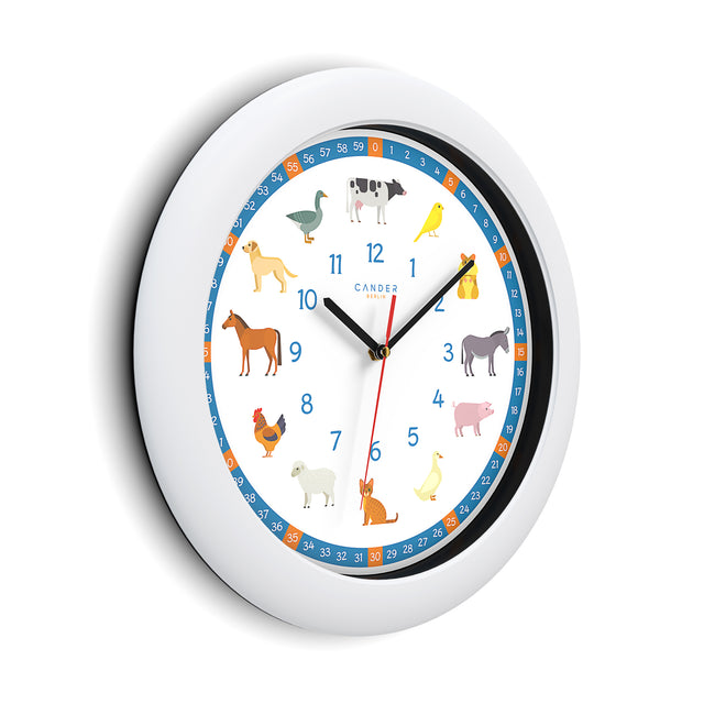 MNU 1435 Silent children's wall clock with animal sounds