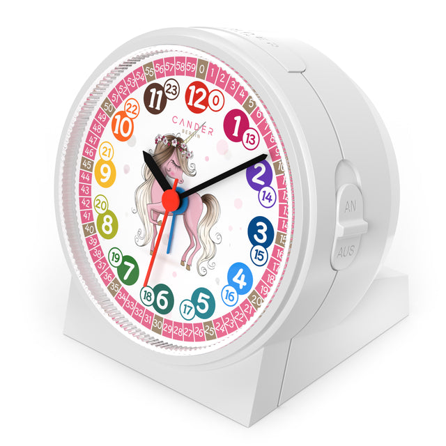 MNU 1730 children's wall clock and MNU 1709 alarm clock unicorn