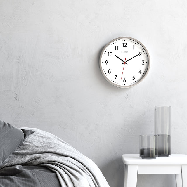 MNU 2030 White silent wall clock 30.5 cm