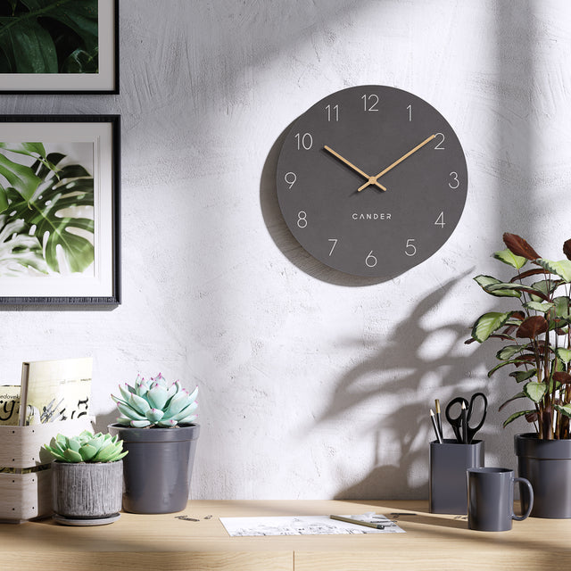 MNU 2630 H Silent MDF wall clock 30.5 cm
