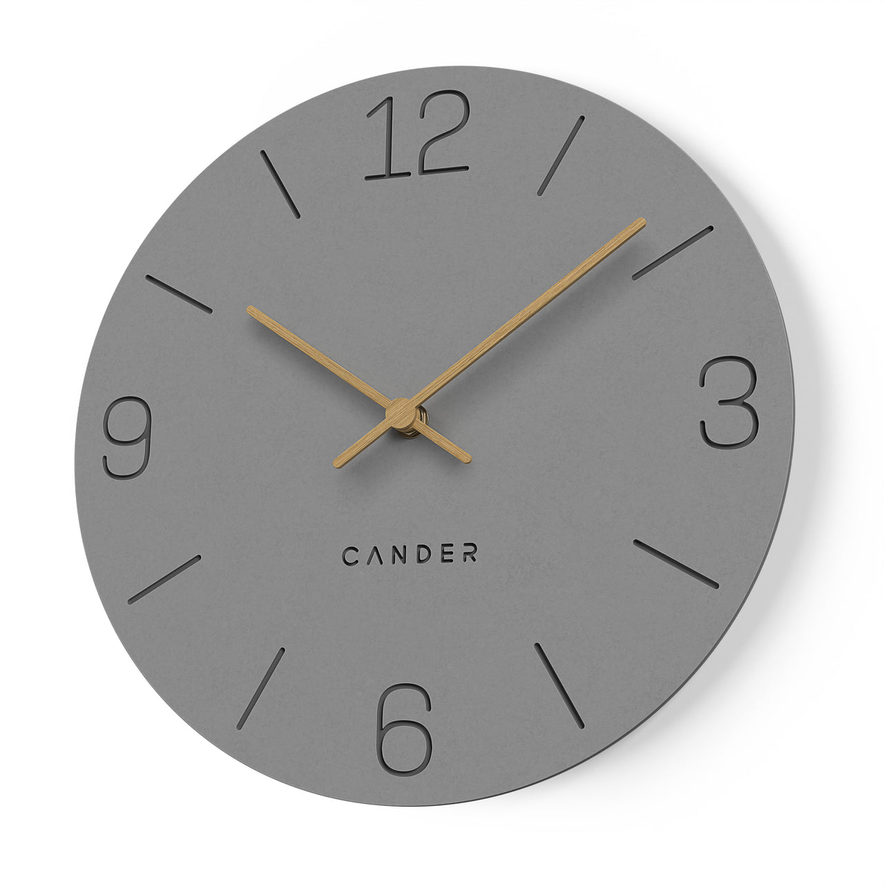 Cander Berlin MNU 2630 H Lautlose MDF-Wanduhr Grau