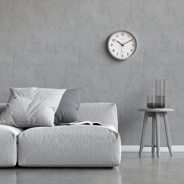 MNU 3030 W White silent radio controlled wall clock 30.5 cm